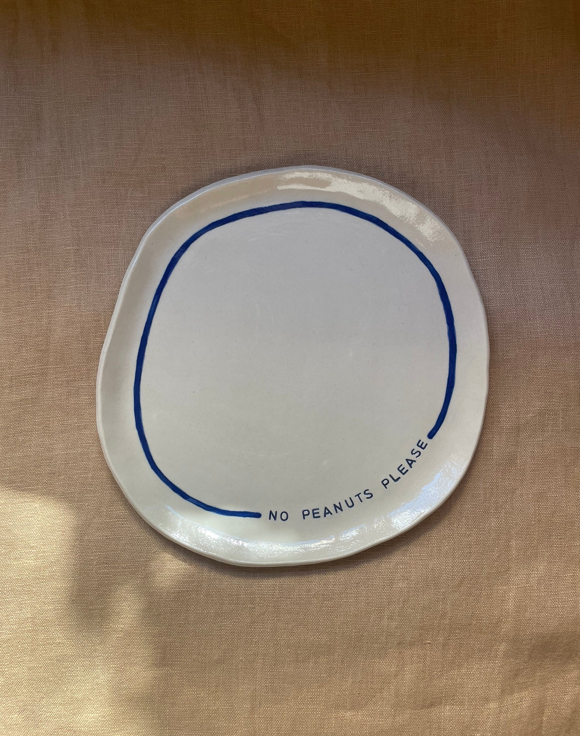 'no peanuts please' plate