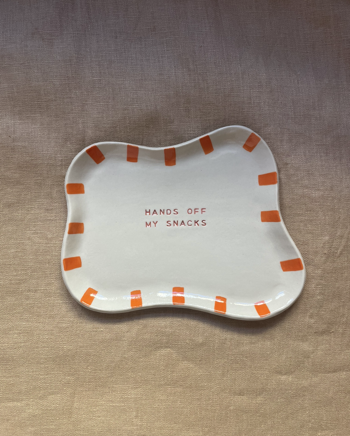 'hands off my snack' plate