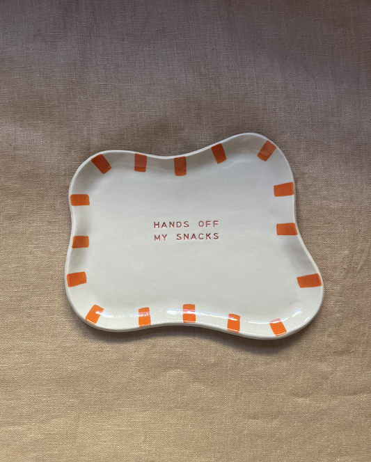 'hands off my snack' plate